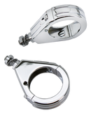 49 MM Grooved Turnsignal Clamps Chrome