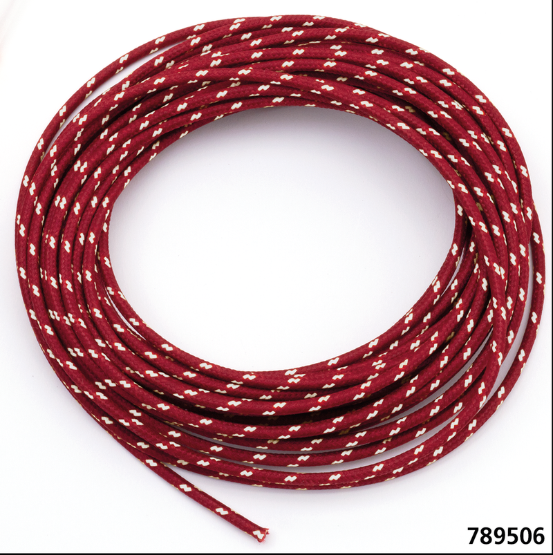 Old School Electrical Wire & Loom Cloth Covered Wire Red/White 25Ft