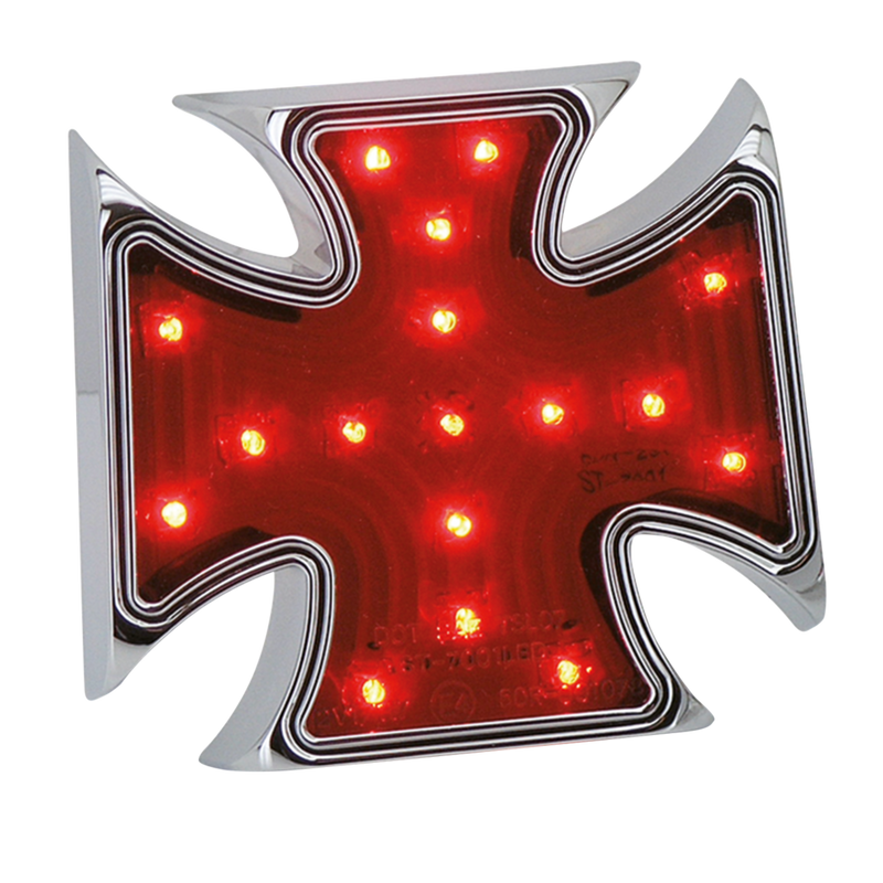 4 Inch Maltese Cross Red Lens Led Tailight