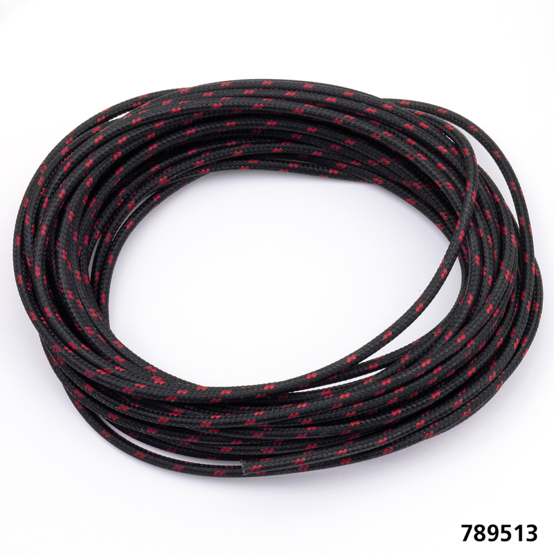 Old School Electrical Wire & Loom Cloth Covered Wire Black/Red 25Ft