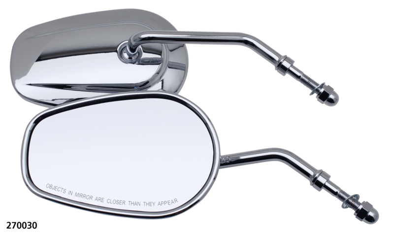 Tapered Mirrors 5 Inch Stem Chrome