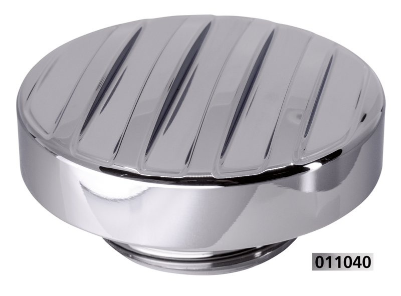 Chrome Ribbed Screw In Cap 82-E18