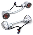 Rear Turn Signal Bar With Bullet Turn Signals Turn Signal Bar Chrome/Smoke Flh/T99-13