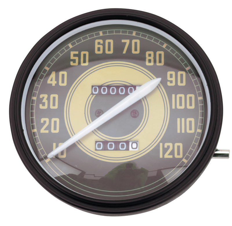 V-Twin Speedometers For Flathead Servi-Car & Big Twin Replica Speedo Army Face 2:1 Ratio