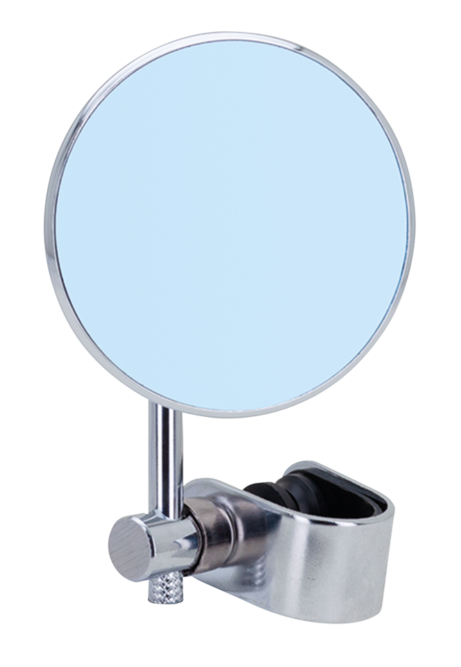 Blue Glass Mirror 3 Inch Diameter 4 Inch Steel