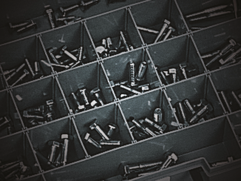 Assortment Tray Hex Head Screws Chrome 215pk UNF