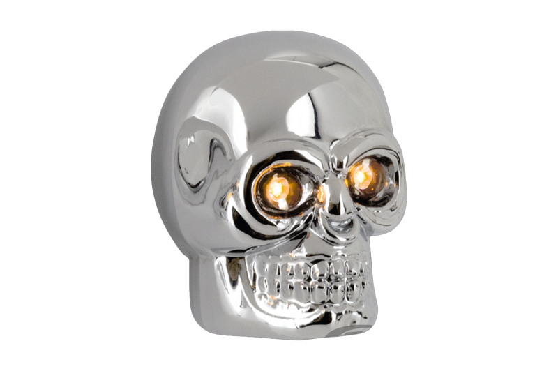 Cobalt Large Chrome Skulls Amber Leds