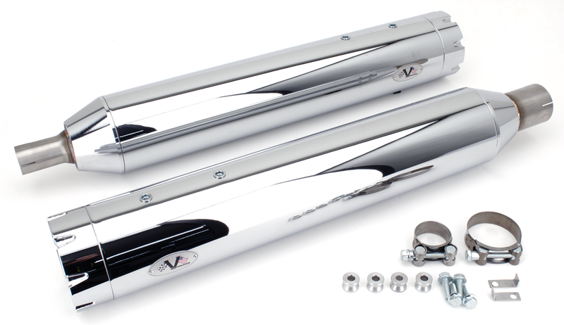 Twin Chrome Muffler Set D.114Mm Revolver Cap