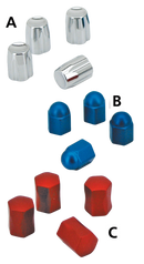 Acorn And Nugget Design Valve Stem Cap Chrome - Pack Of 4