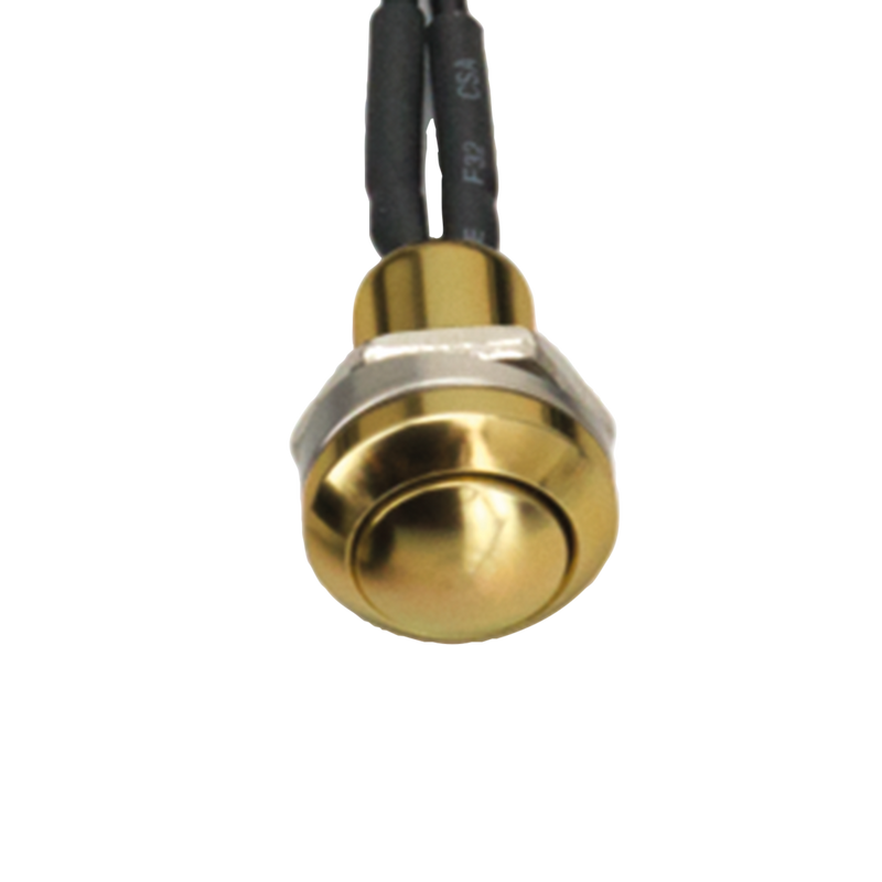 Gold Mini Push Button Switch 5/16Unf