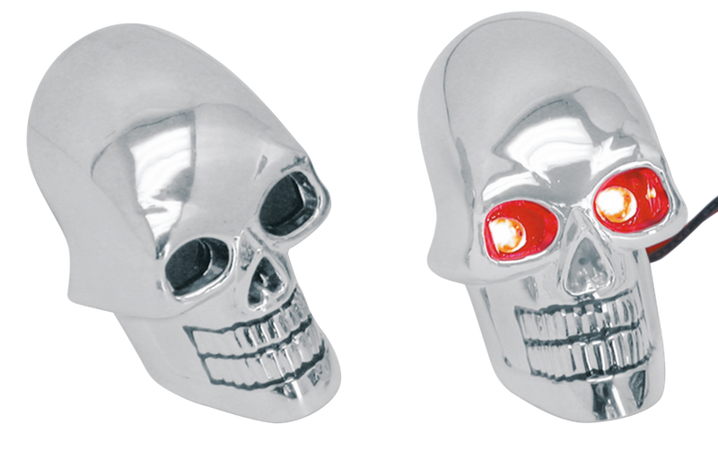 Chrome Skull Marker Lamps W/Led B 2 Inch