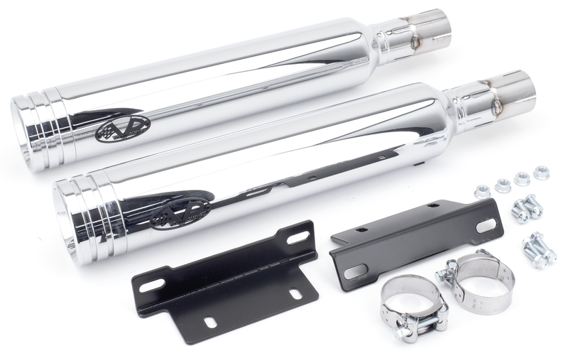 Twin Chrome Muffler Set D. 80Mm D.Ring Cap XL 754809