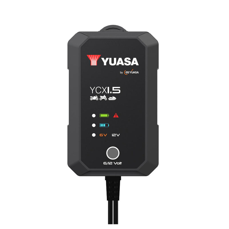 Yuasa YCX1.5 7-Stage 1.5A Smart Battery Charger Black - 6 / 12V