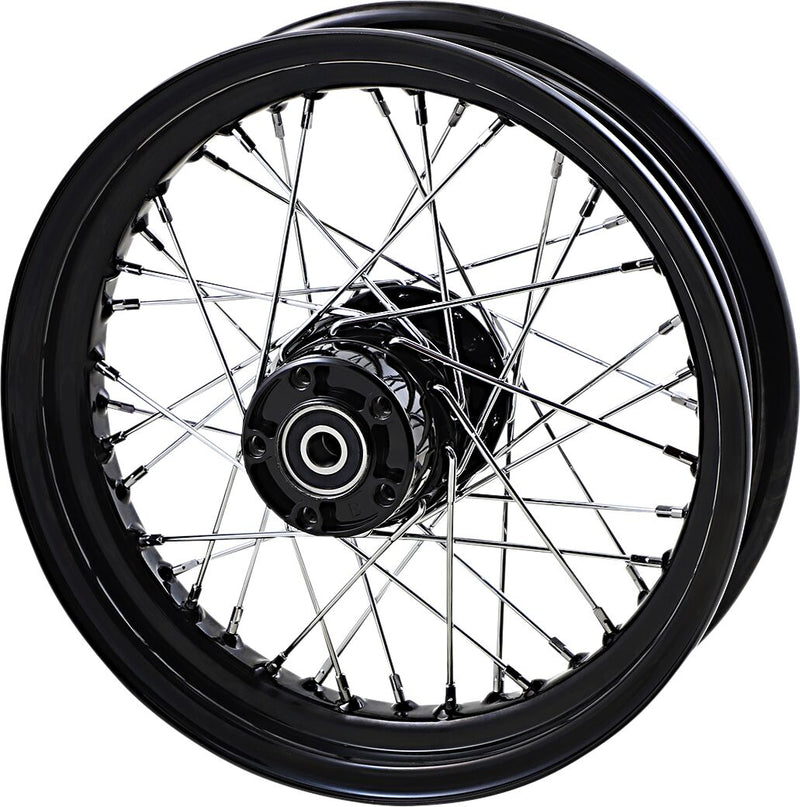 Replacement Laced Wheel Gloss Black - 16" x 3.00" For Harley Davidson FLSTC 1450 2000-2003