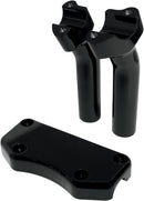 Handlebar Riser & Top Clamp Kit Gloss Black - 5-1/2 Inch x 25.4mm
