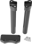 Handlebar Riser & Top Clamp Kit Gloss Black - 10 Inch