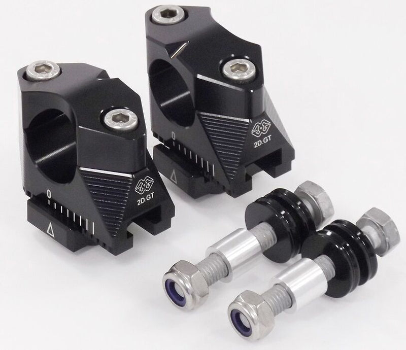 2D.GT Handlebar Risers Black For Suzuki DL 1000 ABS 2018-2020