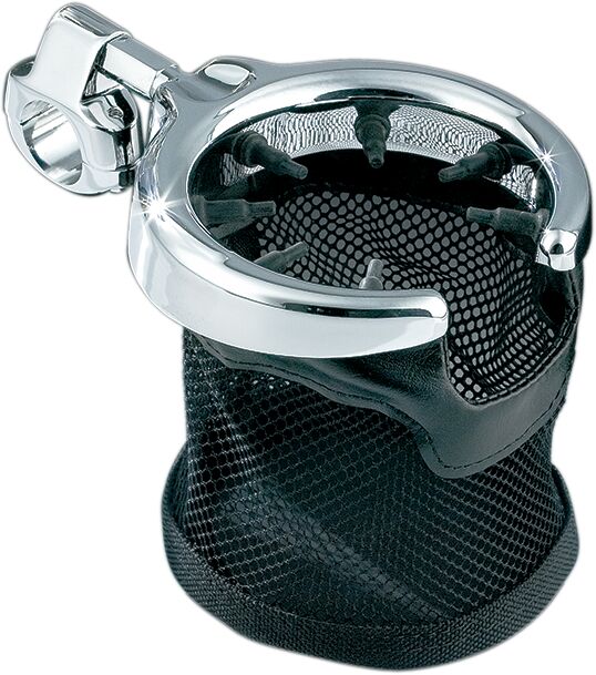 Universal Drink Holder With Basket Black / Chrome