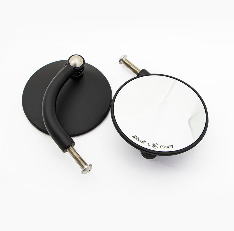 Mirror Short Round For HD Black - Pair