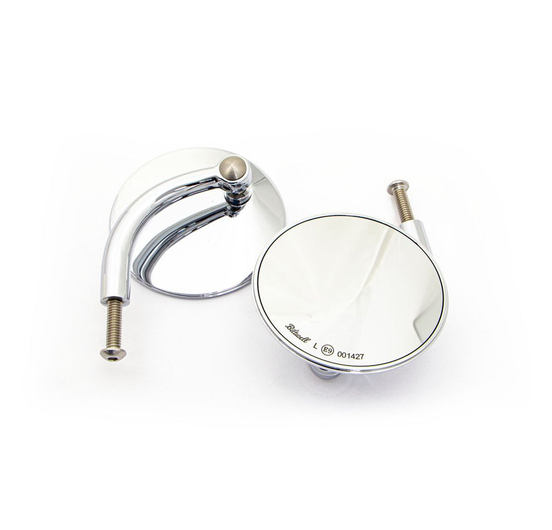 Mirror Short Round For HD Chrome - Pair