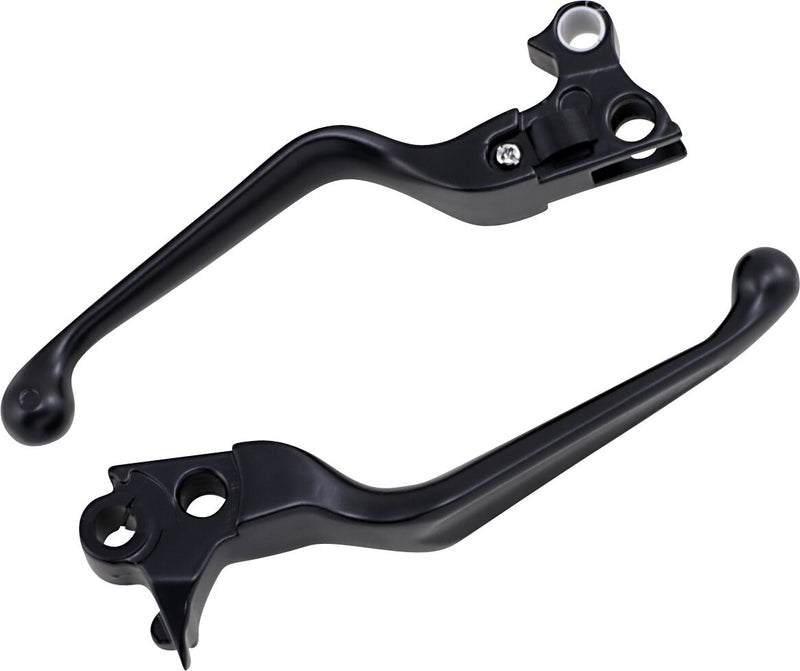 Wide Blade Lever Set Matt Black For Harley Davidson FLHR 1340 1996-1998