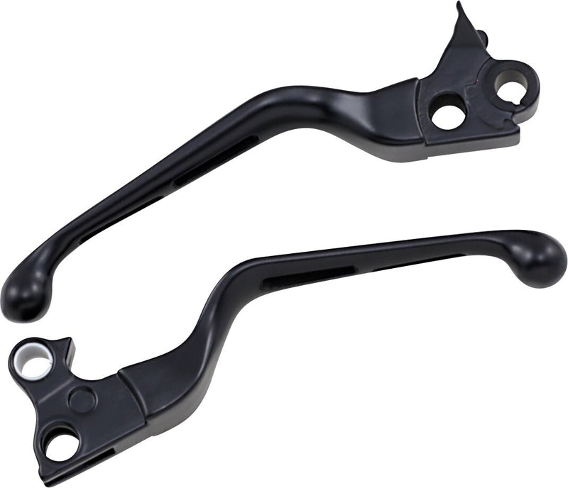 Slotted Wide Blade Lever Set Matt Black For Harley Davidson FLD 1690 2012-2013