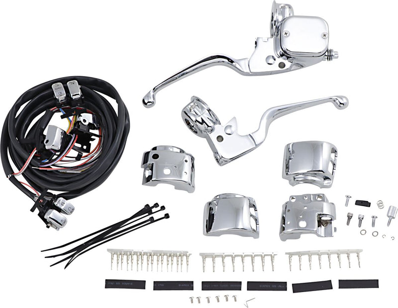 Handlebar Control Kit With Mechanical Clutch Chrome For Harley Davidson FLHR 1340 1996-1998