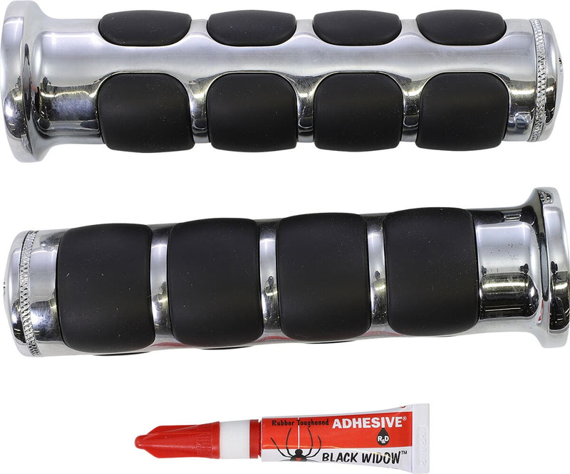 ISO-Grips Black / Chrome For Honda GL 1000 K 1976-1979