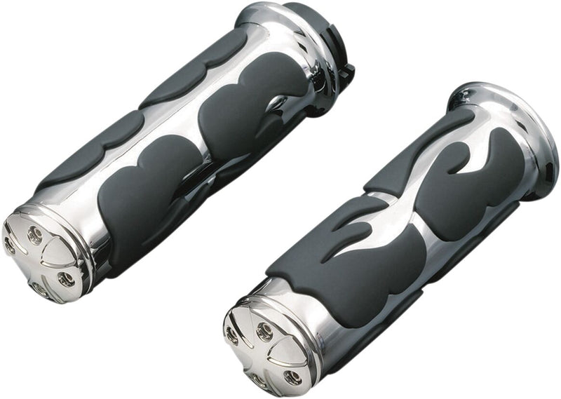 ISO-Flame Grips Black / Chrome