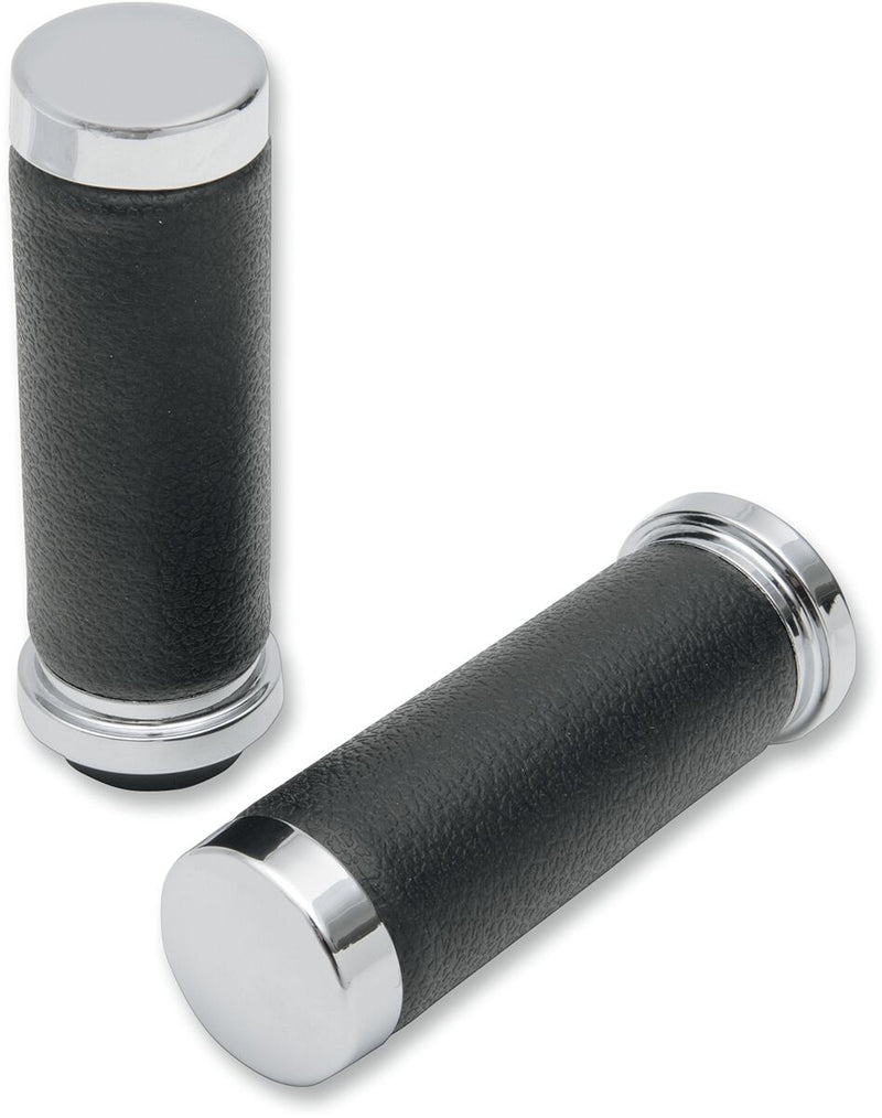 Textured Black Rubber Grips Black / Chrome