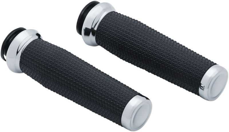 Thresher Handlebar Grips Black / Chrome For Indian CHALLENGER 108 ABS 2020-2022