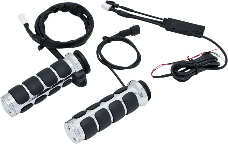 Heated Dual Cable ISO Grips Chrome