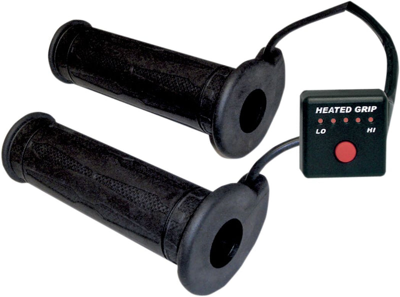 Heated Grips Push Rubber Black - 7/8+1 Inch x 120mm