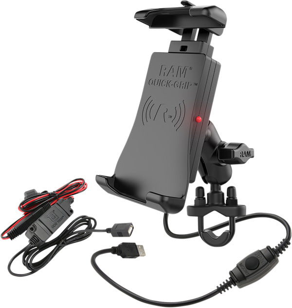 Quick-Grip Waterproof Wireless Charging Handlebar Mount