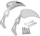 Flame Teardrop Mirrors With Sculptured Stem Chrome