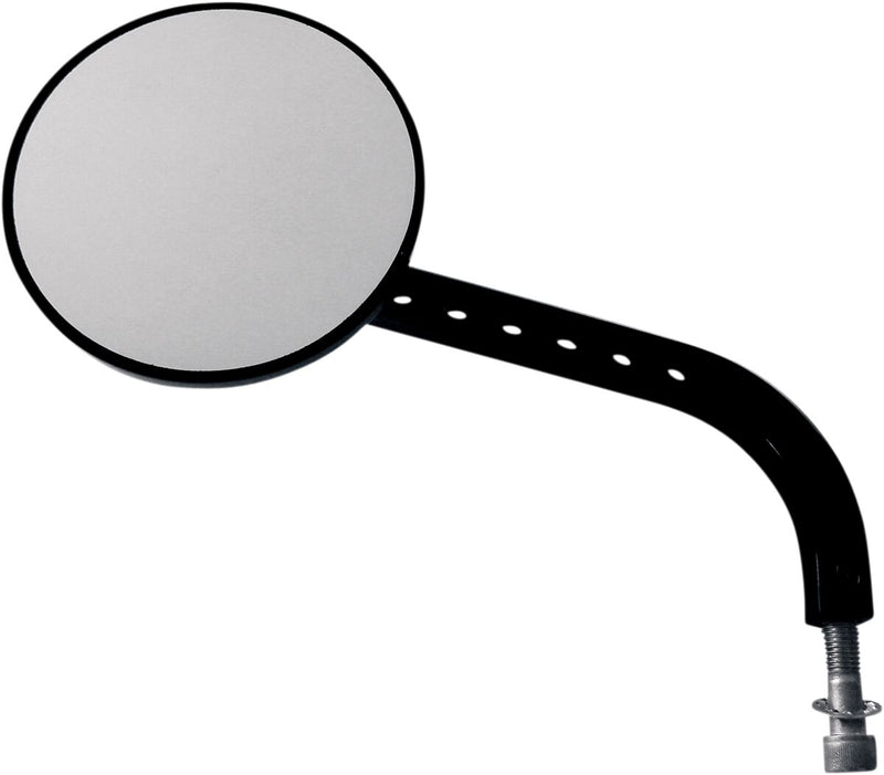 Viewtech-7 Standard Round Left Mirror Black - 3-1/4 Inch