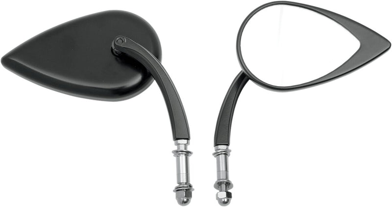 Tear Drop Mirror Short Stem Matt Black