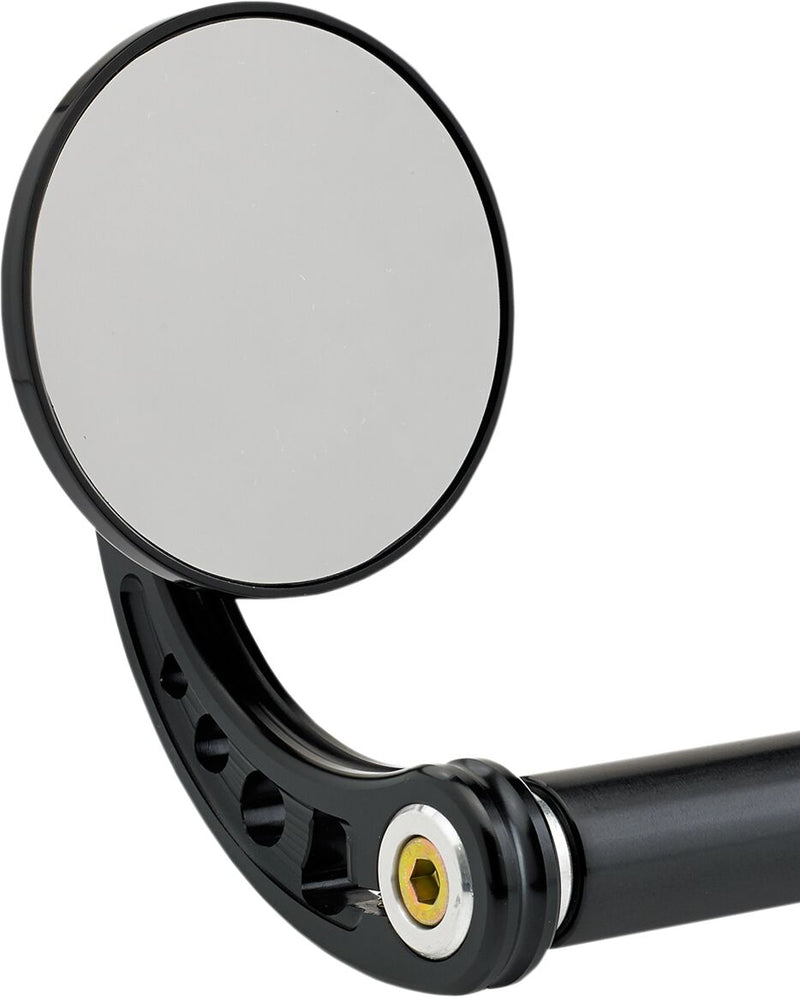 Round Bar End With Stem-C Mirror Black - 3.25 Inch