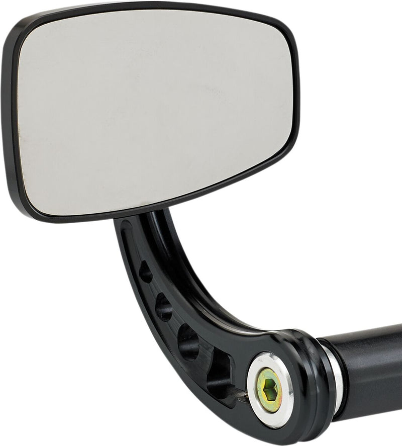 Cafe Style Bar End With Stem-C Mirror Black