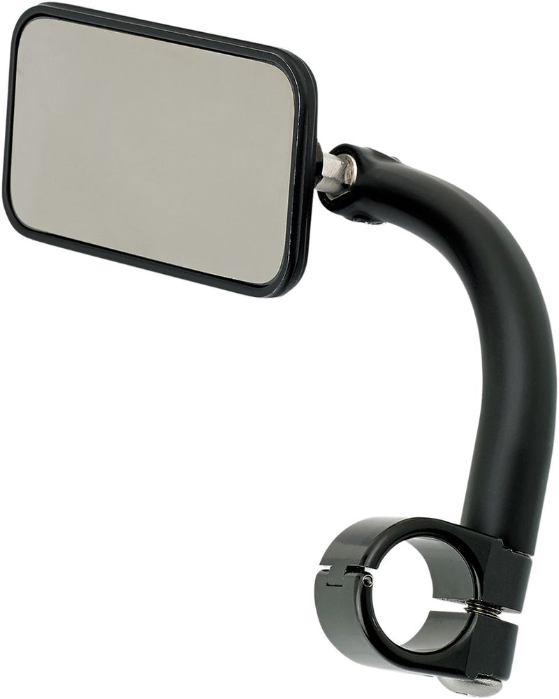 Utility Rectangular 1 Inch Clamp-On Mirror Black