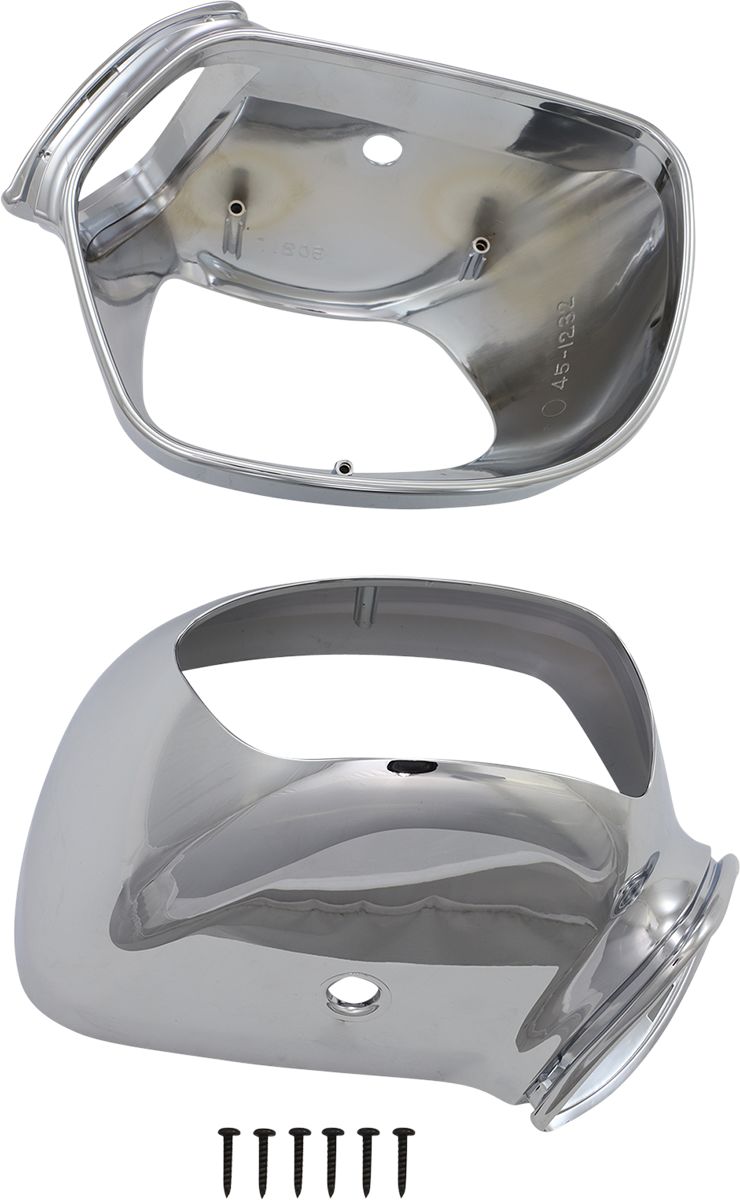 Chrome Plastic Mirror Housings Black | Vendor No