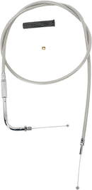Stainless Braided Throttle Cable Unfinished - 42 Inch For Harley Davidson FLHR 1340 1994-1995