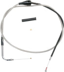 Stainless Braided Idle Cable Unfinished - 52 Inch For Harley Davidson FLHR 1450 2002-2003