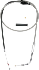 Stainless Braided Idle Cable Unfinished - 48 Inch For Harley Davidson FLHT 1450 2002-2003