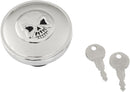 Gas Cap Screw-In Locking Skull Vented Chrome