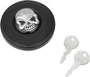 Gas Cap Screw-In Locking Skull Non-Vented Black