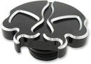 Gas Caps Split Skull Black For Harley Davidson FLSTC 1340 1996-1999