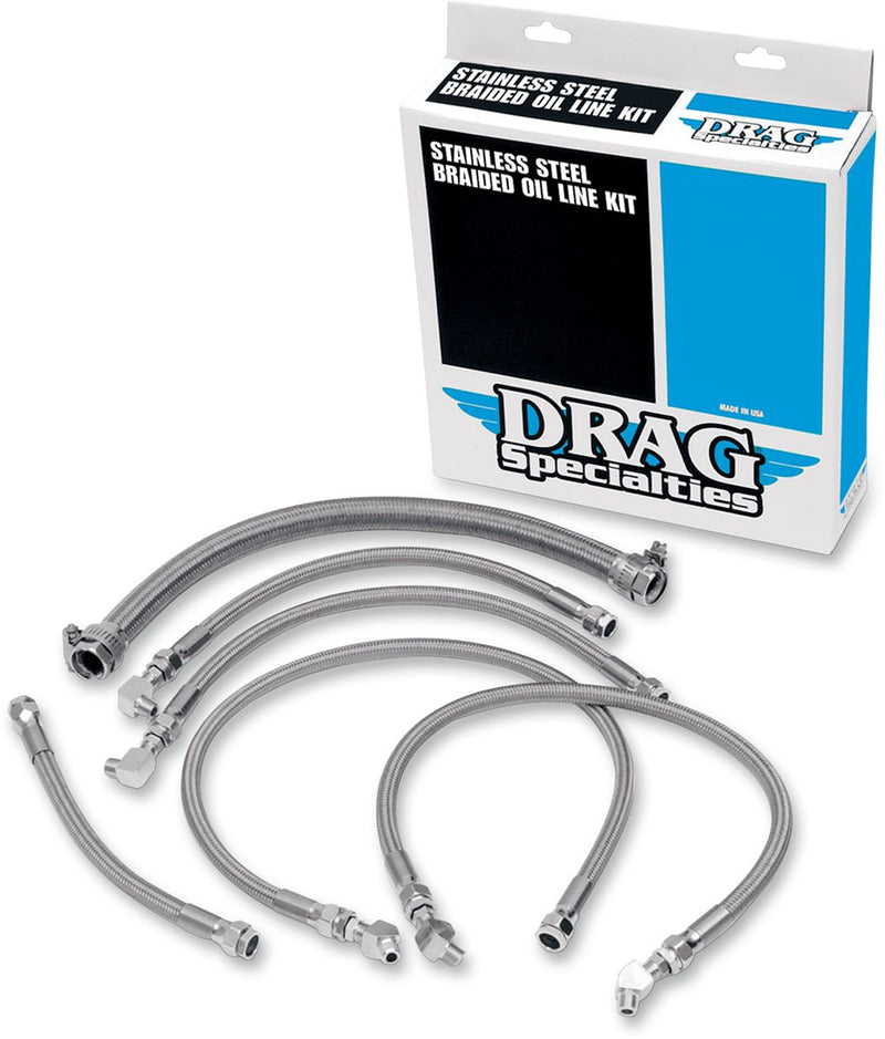 Stainless Steel Braided Oil Line Kit Stainless Steel For Harley Davidson FLST 1340 1987-1989