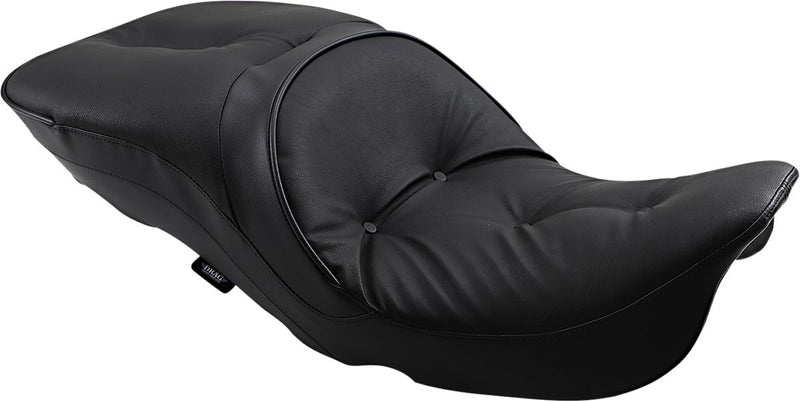 Backrest Compatible 2-Up Leather 1" Lower Touring Seat Pillow Black
