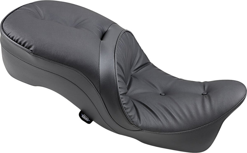 Backrest Compatible 2-Up Leather Touring Seat Pillow Black